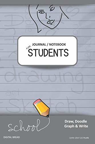 JOURNAL NOTEBOOK FOR STUDENTS Draw, Doodle, Graph & Write: Focus Composition Notebook for Students & Homeschoolers, School Supplies for Journaling and Writing Notes DARK GRAY DO PLAIN