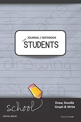 JOURNAL NOTEBOOK FOR STUDENTS Draw, Doodle, Graph & Write: Composition Notebook for Students & Homeschoolers, School Supplies for Journaling and Writing Notes BLACK DO PLAIN