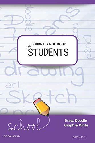 JOURNAL NOTEBOOK FOR STUDENTS Draw, Doodle, Graph & Write: Composition Notebook for Students & Homeschoolers, School Supplies for Journaling and Writing Notes PURPLE PLAIN