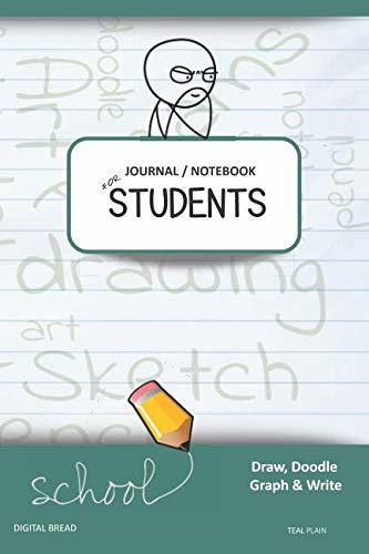 JOURNAL NOTEBOOK FOR STUDENTS Draw, Doodle, Graph & Write: Thinker Composition Notebook for Students & Homeschoolers, School Supplies for Journaling and Writing Notes TEAL PLAIN