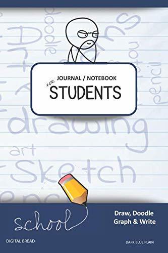 JOURNAL NOTEBOOK FOR STUDENTS Draw, Doodle, Graph & Write: Thinker Composition Notebook for Students & Homeschoolers, School Supplies for Journaling and Writing Notes DARK BLUE PLAIN