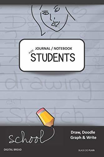 JOURNAL NOTEBOOK FOR STUDENTS Draw, Doodle, Graph & Write: Focus Composition Notebook for Students & Homeschoolers, School Supplies for Journaling and Writing Notes BLACK DO PLAIN