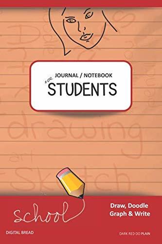 JOURNAL NOTEBOOK FOR STUDENTS Draw, Doodle, Graph & Write: Focus Composition Notebook for Students & Homeschoolers, School Supplies for Journaling and Writing Notes DARK RED DO PLAIN