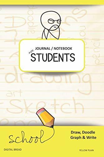 JOURNAL NOTEBOOK FOR STUDENTS Draw, Doodle, Graph & Write: Thinker Composition Notebook for Students & Homeschoolers, School Supplies for Journaling and Writing Notes YELLOW PLAIN