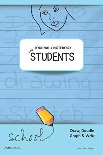 JOURNAL NOTEBOOK FOR STUDENTS Draw, Doodle, Graph & Write: Focus Composition Notebook for Students & Homeschoolers, School Supplies for Journaling and Writing Notes AQUA DO PLAIN