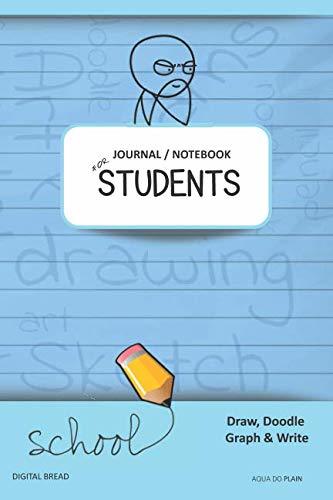 JOURNAL NOTEBOOK FOR STUDENTS Draw, Doodle, Graph & Write: Thinker Composition Notebook for Students & Homeschoolers, School Supplies for Journaling and Writing Notes AQUA DO PLAIN