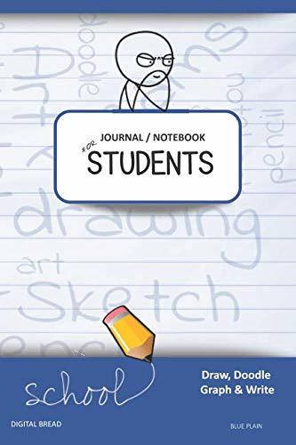 JOURNAL NOTEBOOK FOR STUDENTS Draw, Doodle, Graph & Write: Thinker Composition Notebook for Students & Homeschoolers, School Supplies for Journaling and Writing Notes BLUE PLAIN