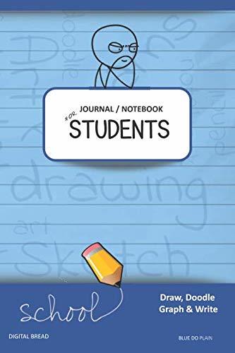 JOURNAL NOTEBOOK FOR STUDENTS Draw, Doodle, Graph & Write: Thinker Composition Notebook for Students & Homeschoolers, School Supplies for Journaling and Writing Notes BLUE DOPLAIN